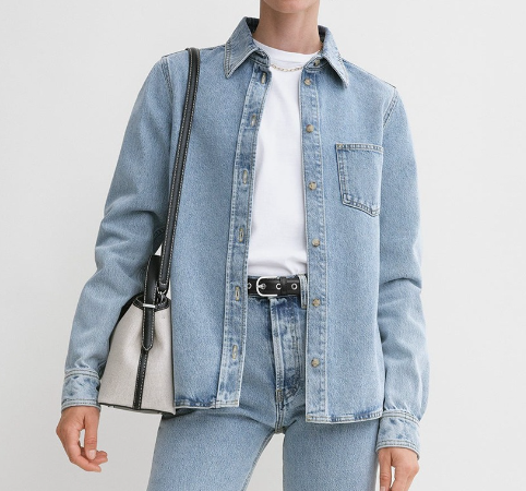 Classic Denim Button-Up Shirt - Blue