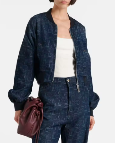Cropped Zip-Up Jacket - Blue