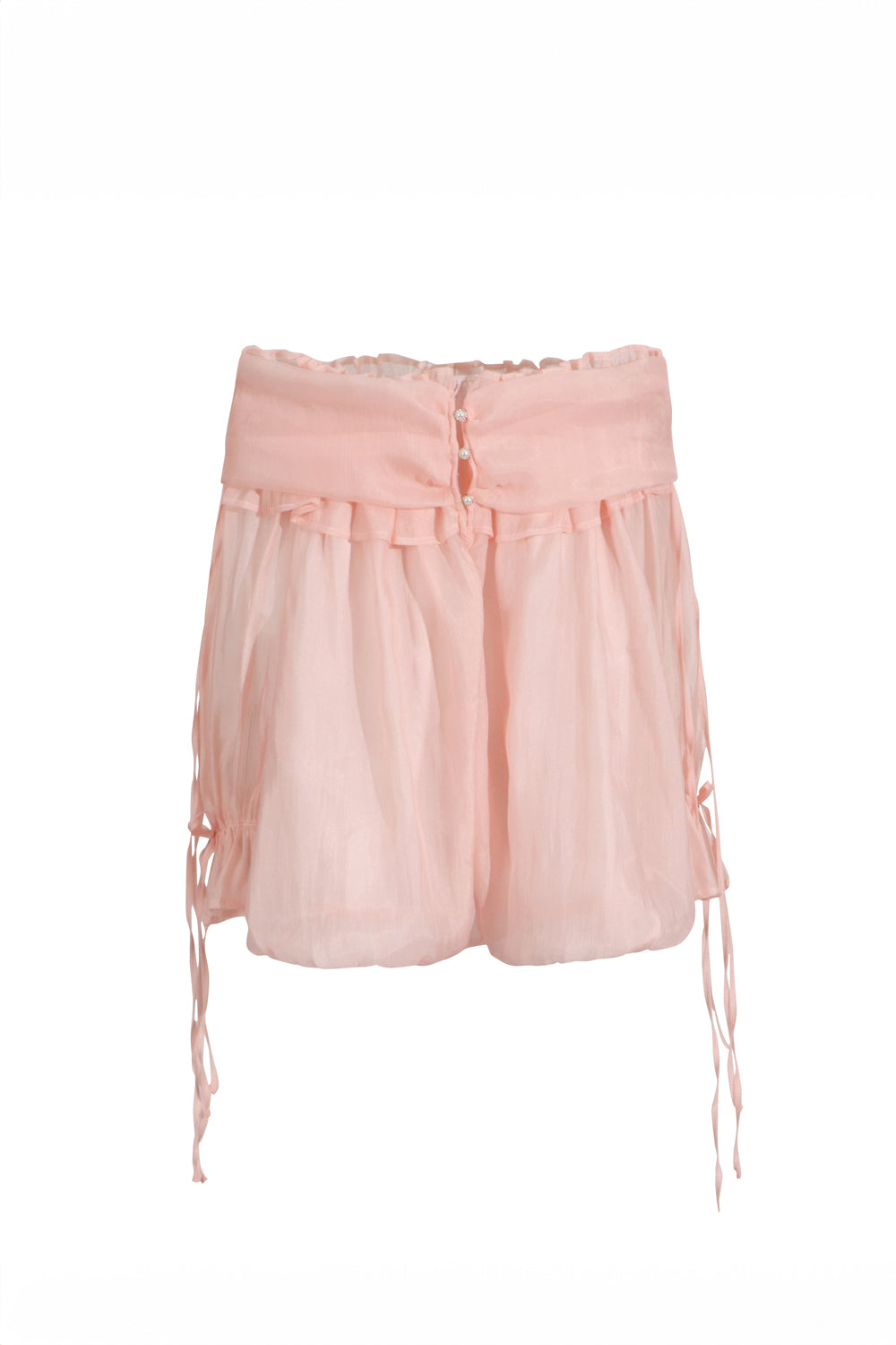 Off-Shoulder Ruffle Trim Top - Pink