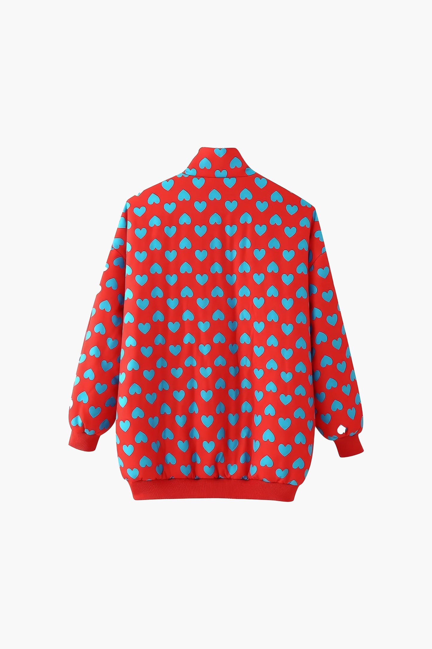 Two-Piece Set with Printed Puffer Jacket and Mini Skirt - Red